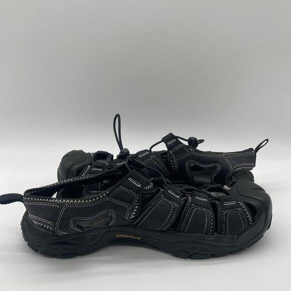 Mens Size 11 Sketchers Tresman Outseen Slip-On Canvas Fisherman Black Sandals - Picture 6 of 8